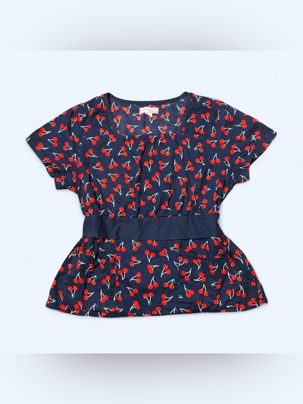 Y2K Coquette Cherry Scrubs Top by Kathy Peterson!